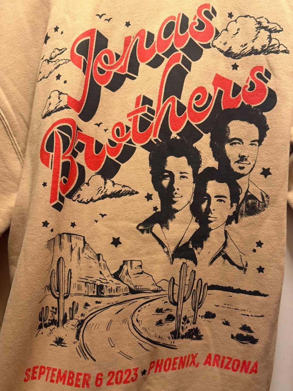 Jonas Brothers Concert Tan Graphic Sweatshirt - Medium